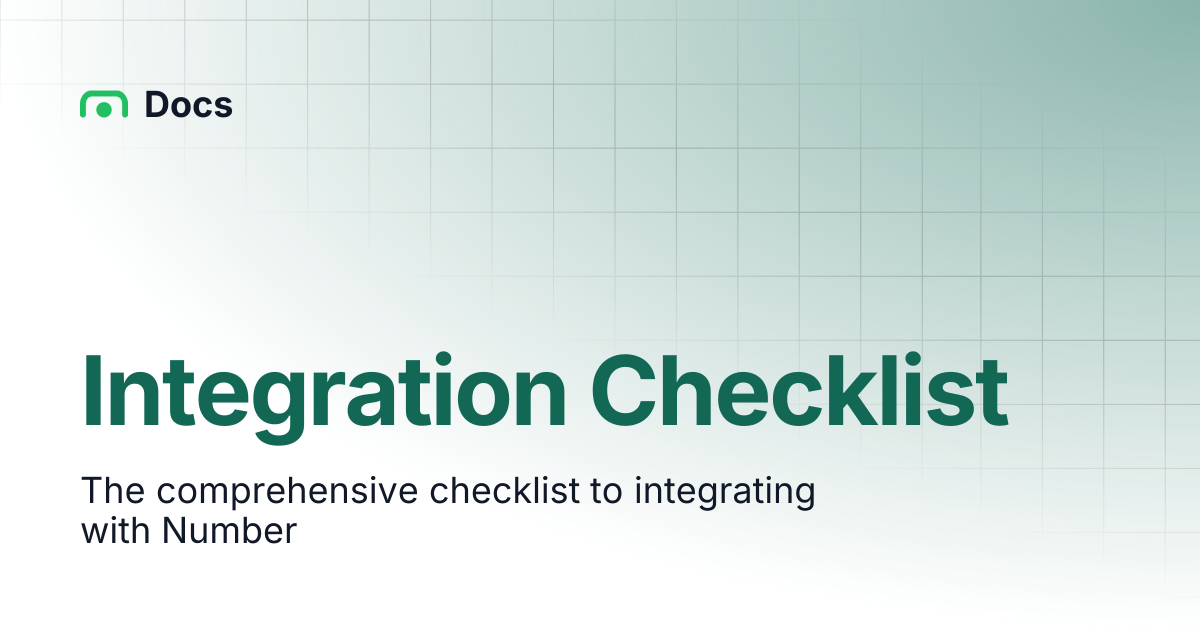 Integration Checklist | Docs
